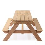 3-in-1 Kids Outdoor Wooden Picnic Table With Umbrella, Convertible Sand & Wate