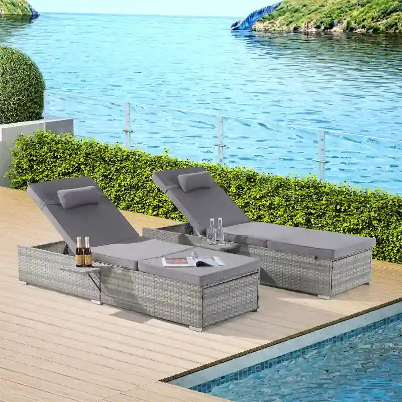 Outdoor Patio Chaise Lounge Chair