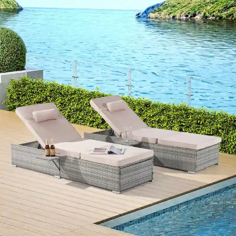 Outdoor Patio Chaise Lounge Chair