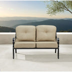 Black Aluminum Deep Seating Deep Seating Loveseat with Cushions