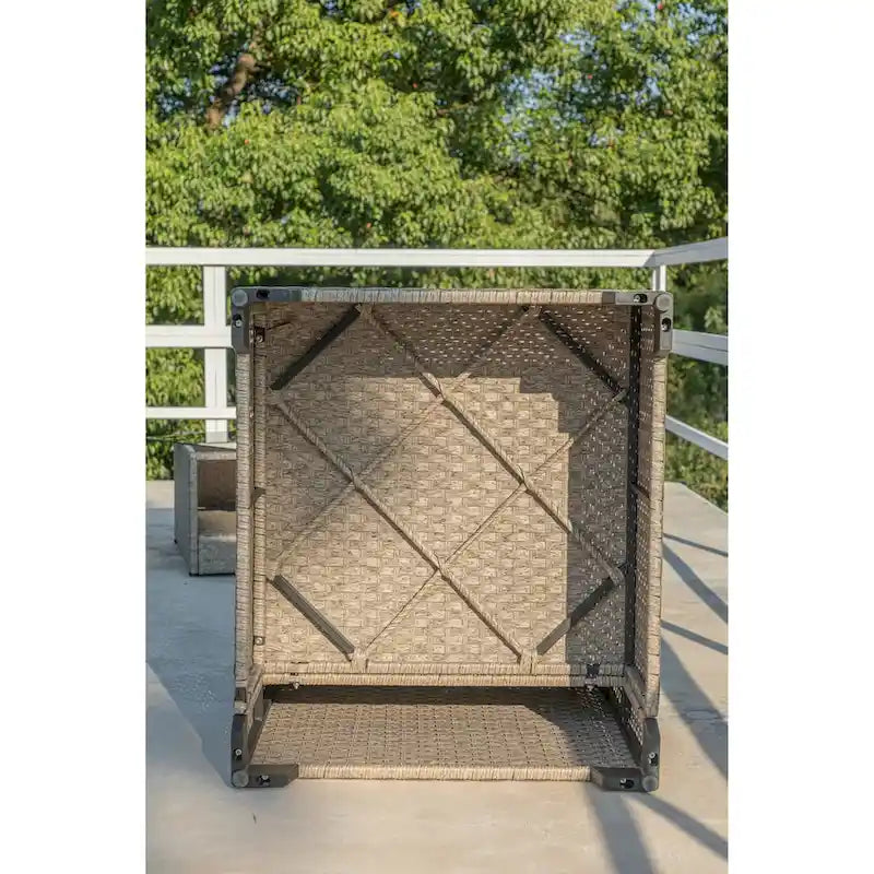 5-Piece Patio Furniture Set, All-Weather Boho Outdoor Conversation Set Sectional Sofa with Water Resistant Thick Cushions