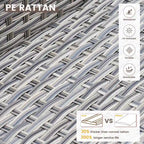 OVIOS 10 Pieces Outdoor Wicker Swivel Chair Set With Solar-Powered Coffee Table