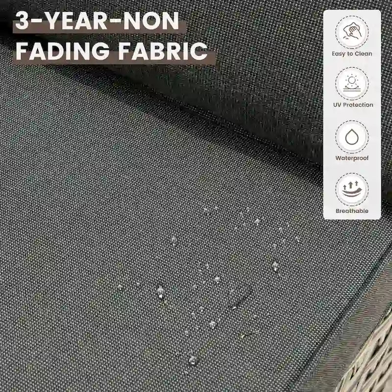 OVIOS 10 Pieces Outdoor Wicker Swivel Chair Set With Solar-Powered Coffee Table