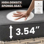 OVIOS 10 Pieces Outdoor Wicker Swivel Chair Set With Solar-Powered Coffee Table