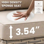 OVIOS 10 Pieces Outdoor Wicker Swivel Chair Set With Solar-Powered Coffee Table