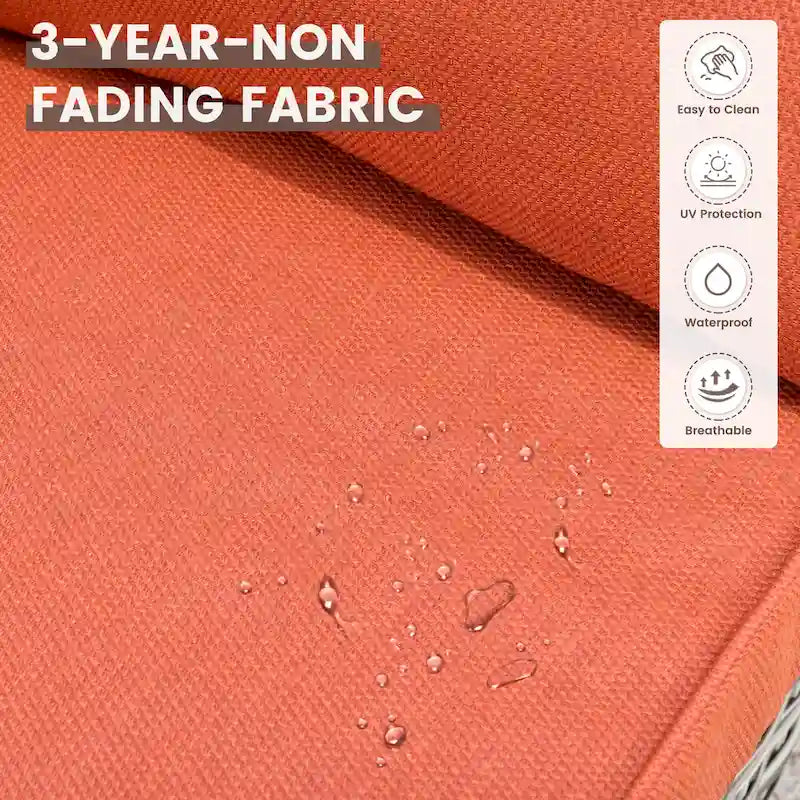 OVIOS 10 Pieces Outdoor Wicker Swivel Chair Set With Solar-Powered Coffee Table