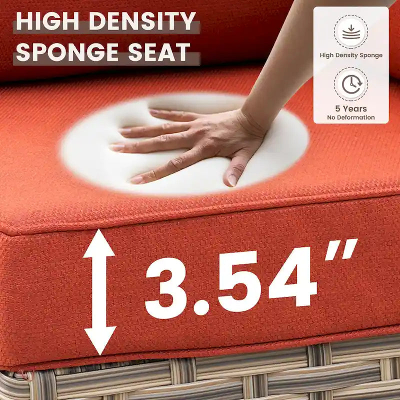 OVIOS 10 Pieces Outdoor Wicker Swivel Chair Set With Solar-Powered Coffee Table