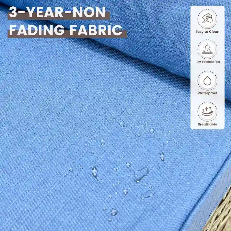 OVIOS 10 Pieces Outdoor Wicker Swivel Chair Set With Solar-Powered Coffee Table